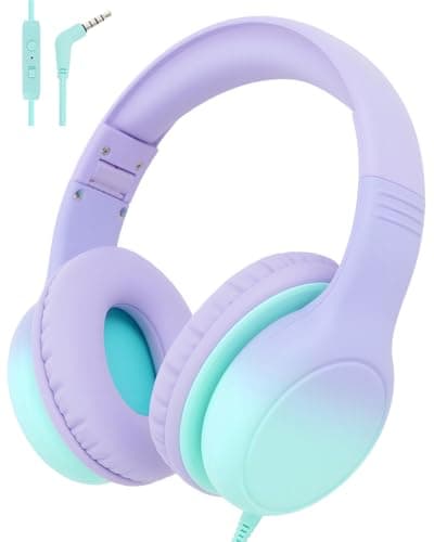 Aechorhy Over Ear Kids Headphones, HD Mic, Safe Volume Limited Headphones