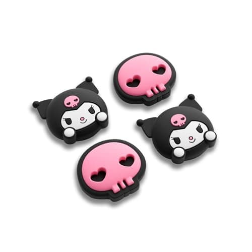 Kuitmor Thumb Grip Caps Compatible with Nintendo Switch 2, Silicone Joystick Grip Caps for Switch 2025, 4pcs, KLM Style, Black & Purple