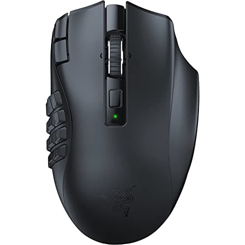 Razer Naga V2 HyperSpeed Wireless MMO Gaming Mouse, 400 Hr Battery, Black