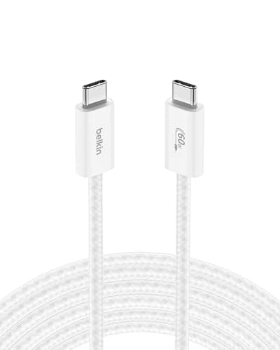Belkin USB C to USB C 60W Braided Cable 9.9ft iPhone Charger Cord