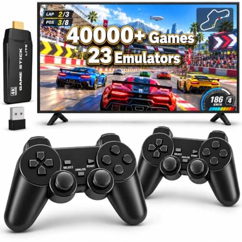 RNRNWW Retro Game Stick with 40000+ Games, 4K HDMI, 23 Emulators